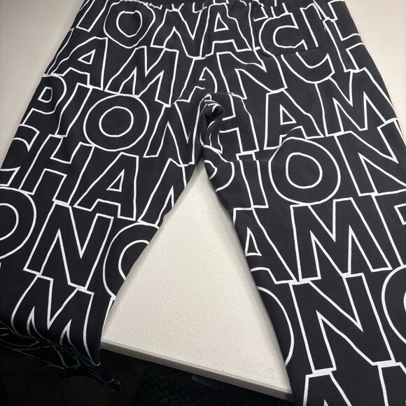 Champion Reverse Weave AOP Mens XL Black White Script Logo Joggers Sweatpants - Picture 6 of 12